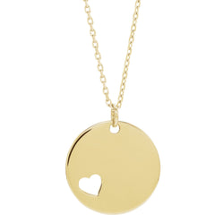 Engravable Heart Disk Pendant
