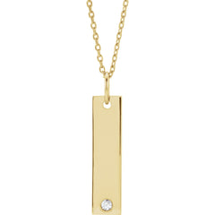 Engravable Bar Pendant with Diamonds