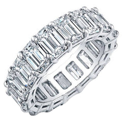 Classic 5.7 carats Total Emerald Cut Diamond Eternity Ring