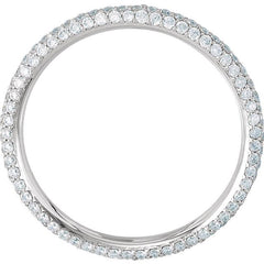 3 Row Pave Diamond Wedding Band