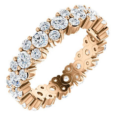 Round Diamond Cluster Eternity Band