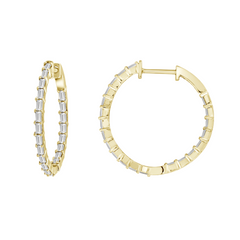 Baguette Diamond Hoops