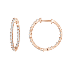 Baguette Diamond Hoops