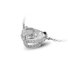Heart Shaped Diamond Necklace with Hidden Pave Halo