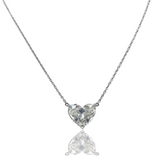 Heart Shaped Diamond Necklace with Hidden Pave Halo