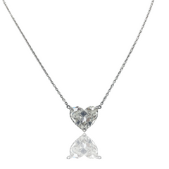 Heart Shaped Diamond Necklace with Hidden Pave Halo