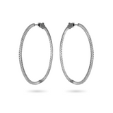 Thin Diamond Hoop Earrings