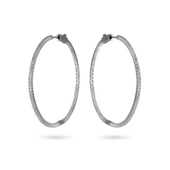 Thin Diamond Hoop Earrings