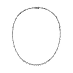 Essentials Three Prongs Graduated Tennis Necklace