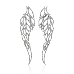 Angel Wing Earrings with Diamonds