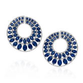 Blue Sapphires and Diamond Earrings