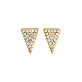 Pave Diamond Triangle Stud Earrings