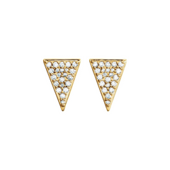 Pave Diamond Triangle Stud Earrings