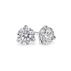 Classic Three Prong Round Diamond Studs