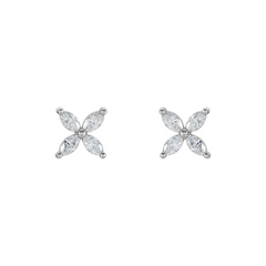 Marquise Diamond Cluster Earrings