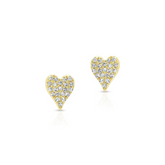 Pave Diamond Heart Stud Earrings