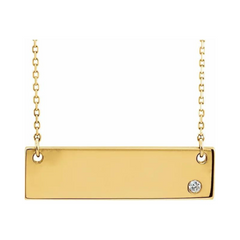Engravable Bar Necklace with Diamond