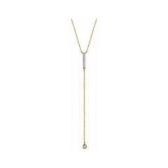 Pave Diamond Bar and Chain "Y" Necklace