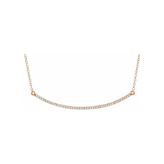Pave Diamond Curved Bar Necklace