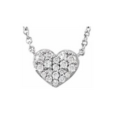Pave Diamond Heart Necklace