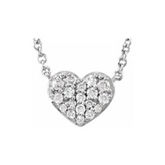 Pave Diamond Heart Necklace