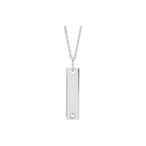 Engravable Bar Pendant with Diamonds