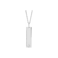 Engravable Bar Pendant with Diamonds