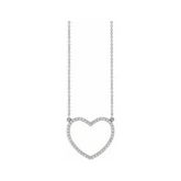 Large Pave Diamond Heart Necklace