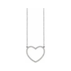 Large Pave Diamond Heart Necklace