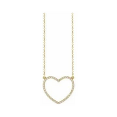 Large Pave Diamond Heart Necklace