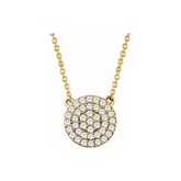 Pave Diamond Disk Necklace