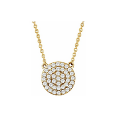 Pave Diamond Disk Necklace