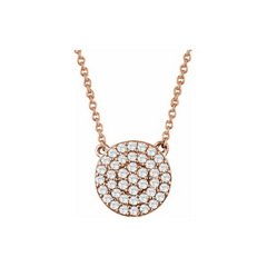 Pave Diamond Disk Necklace
