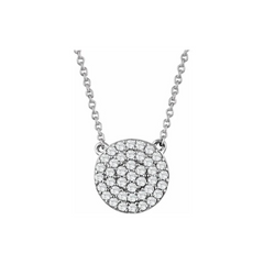 Pave Diamond Disk Necklace