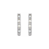14k Gold Straight Baguette Diamond Huggies