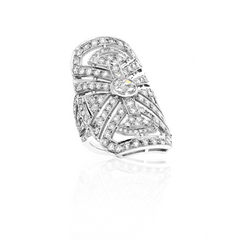 White Gold and Diamonds Art Deco Cocktail Ring