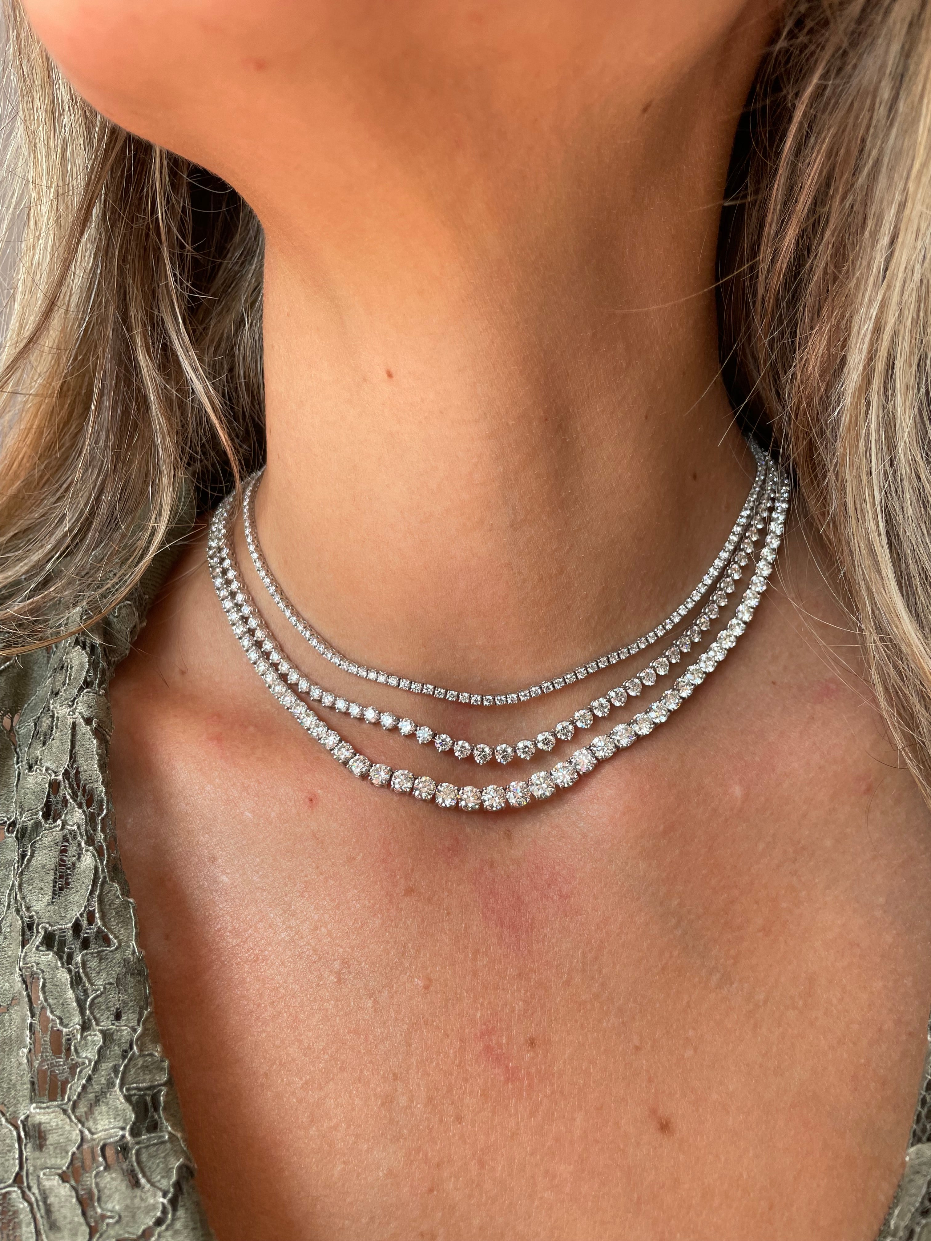 Essentials Four Prong Diamond Tennis Necklace