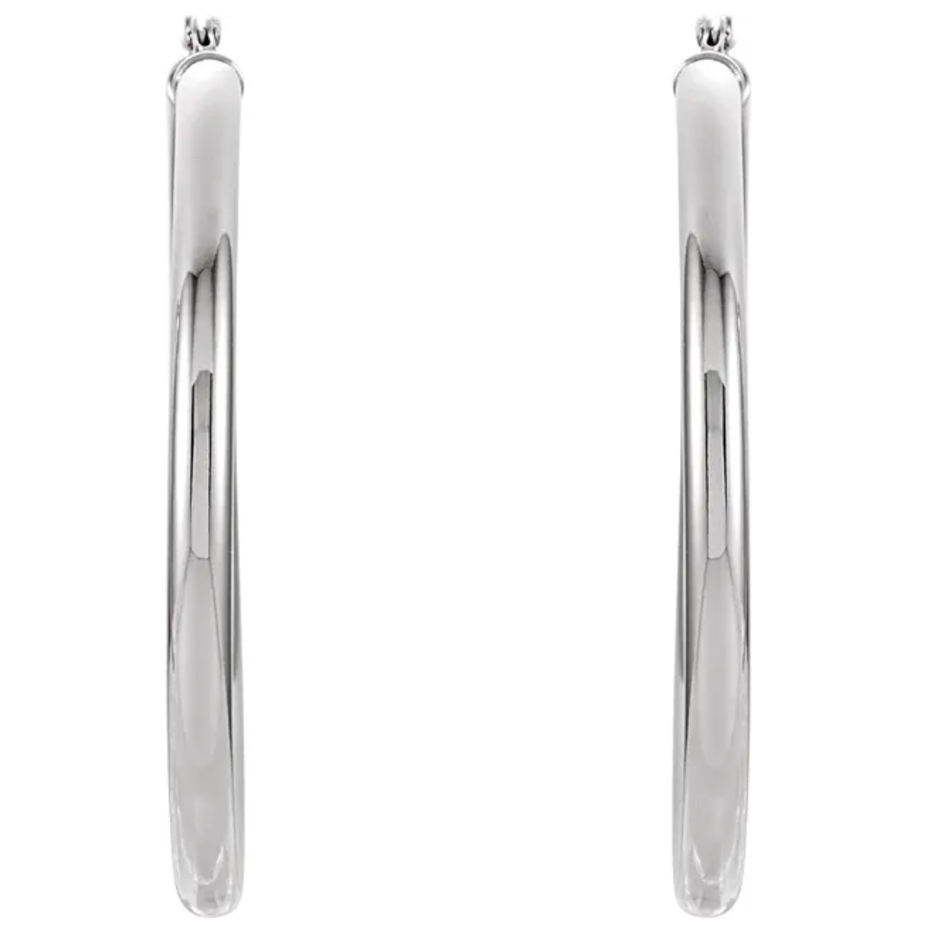14k Yellow Gold 40mm Tube Hoops