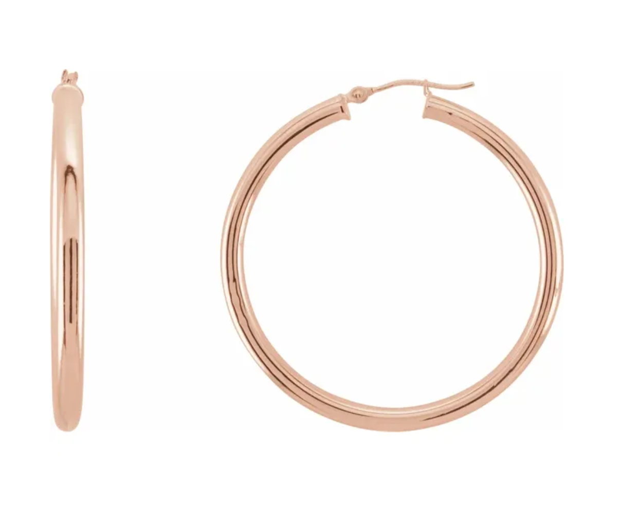 14k Yellow Gold 40mm Tube Hoops