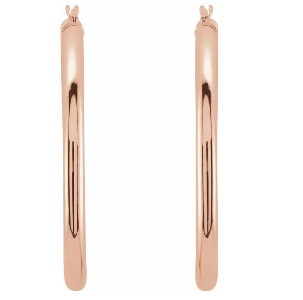 14k Yellow Gold 40mm Tube Hoops