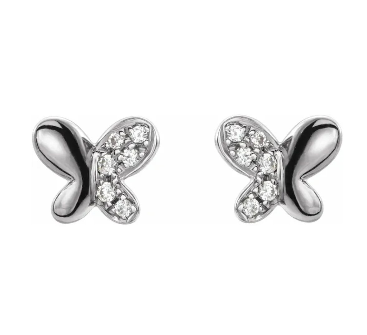 14k Yellow Gold Butterfly Earrings