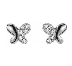 14k Yellow Gold Butterfly Earrings
