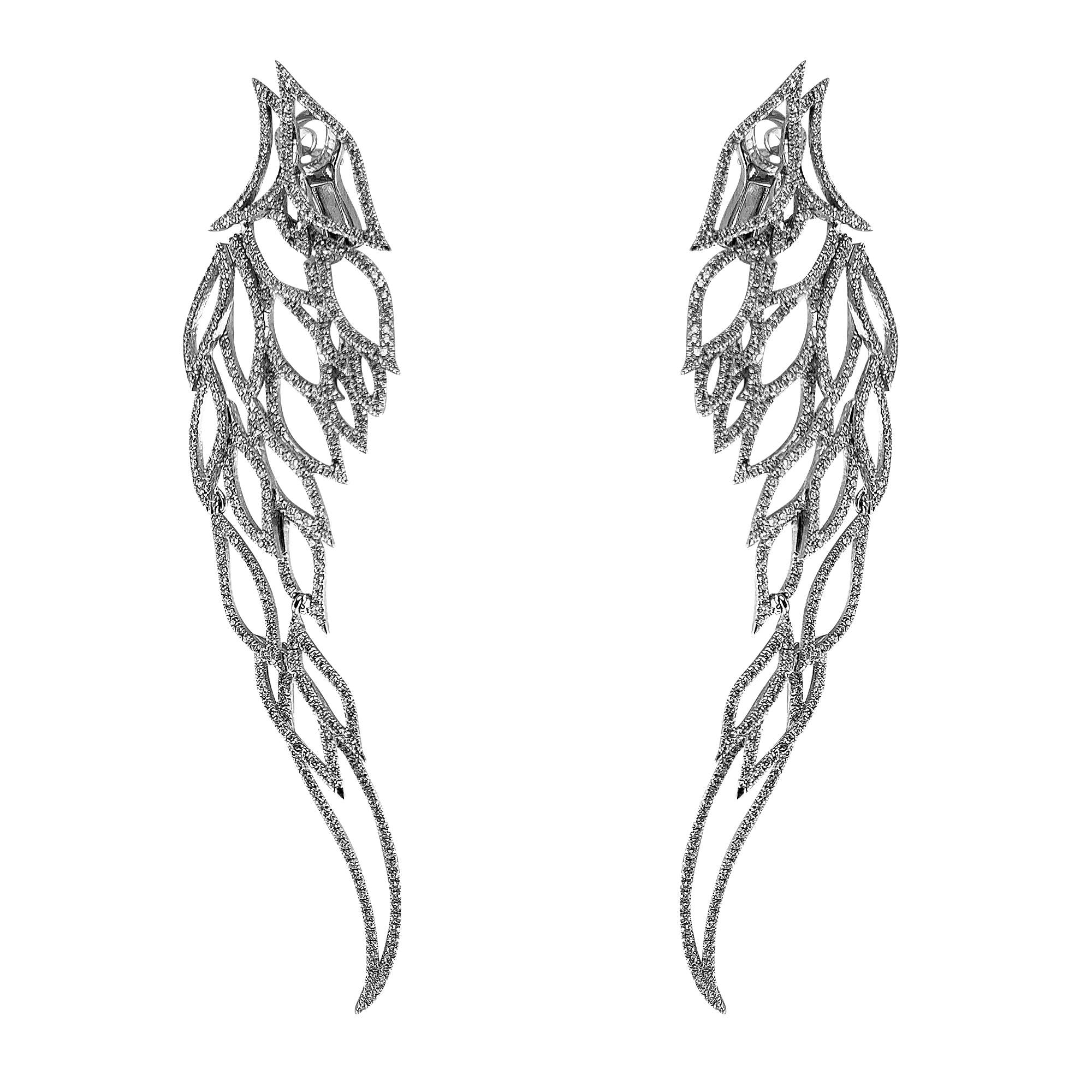 Angel Wing Earrings with Diamonds Secondary image