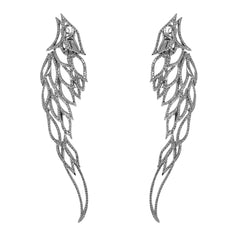 Angel Wing Earrings with Diamonds