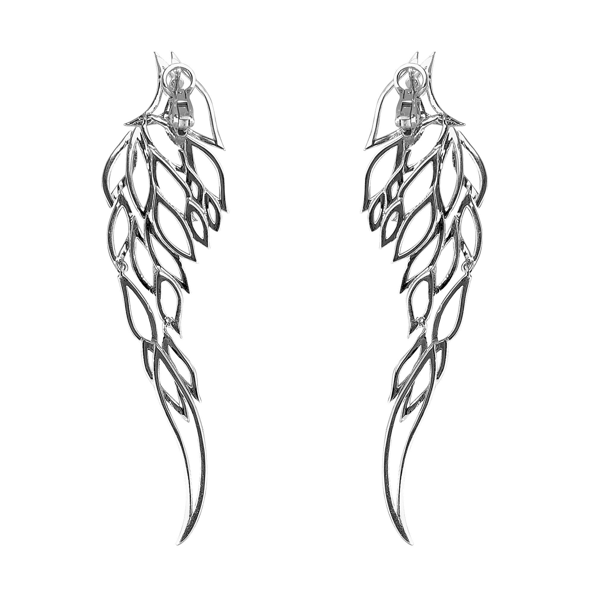 Angel Wing Earrings with Diamonds