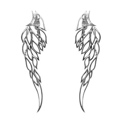 Angel Wing Earrings with Diamonds