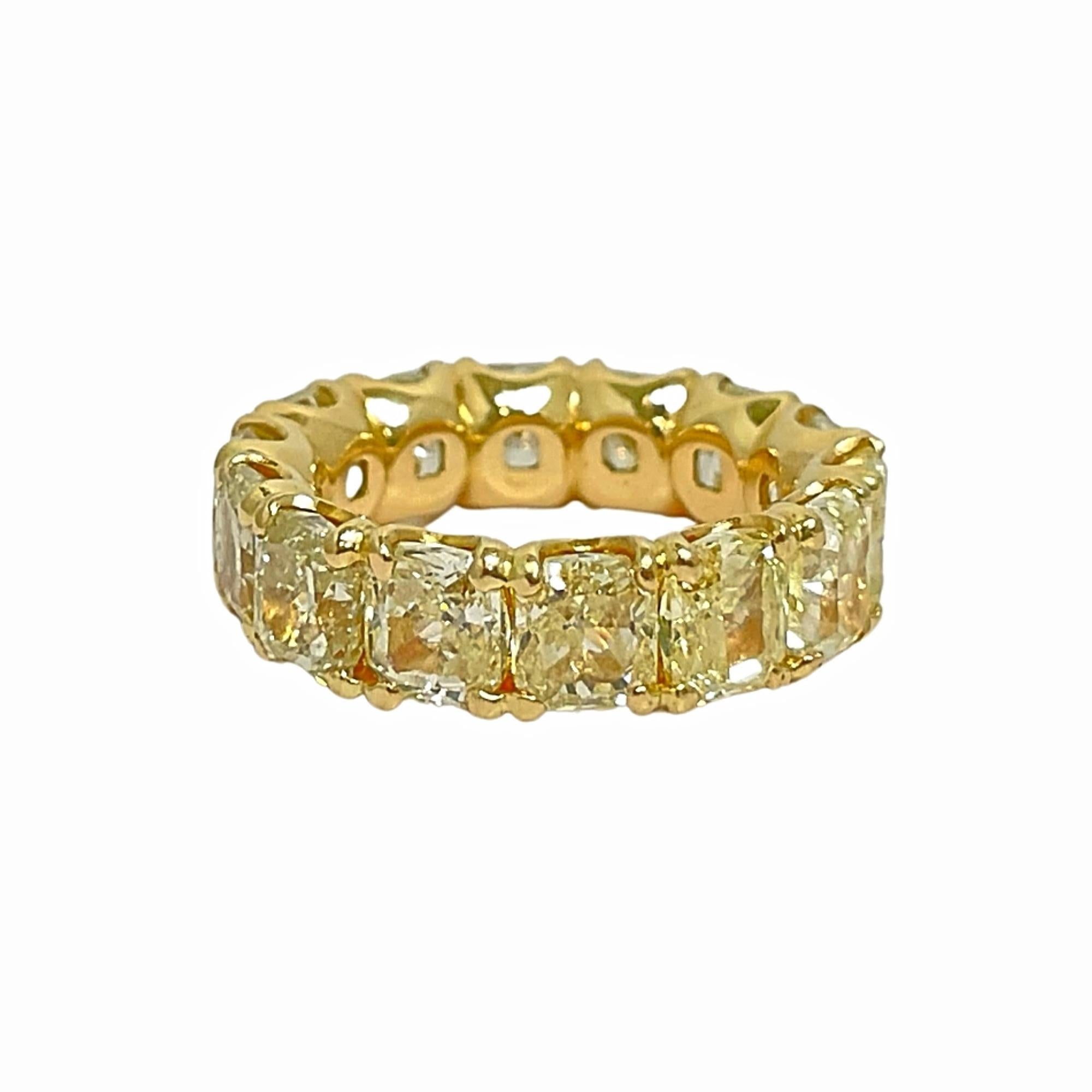 Radiant Fancy Yellow Diamond Eternity Band