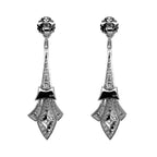 Art Deco Style Dangle Earrings with Diamonds