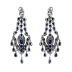 Chandelier Earrings with Sapphires and Diamonds
