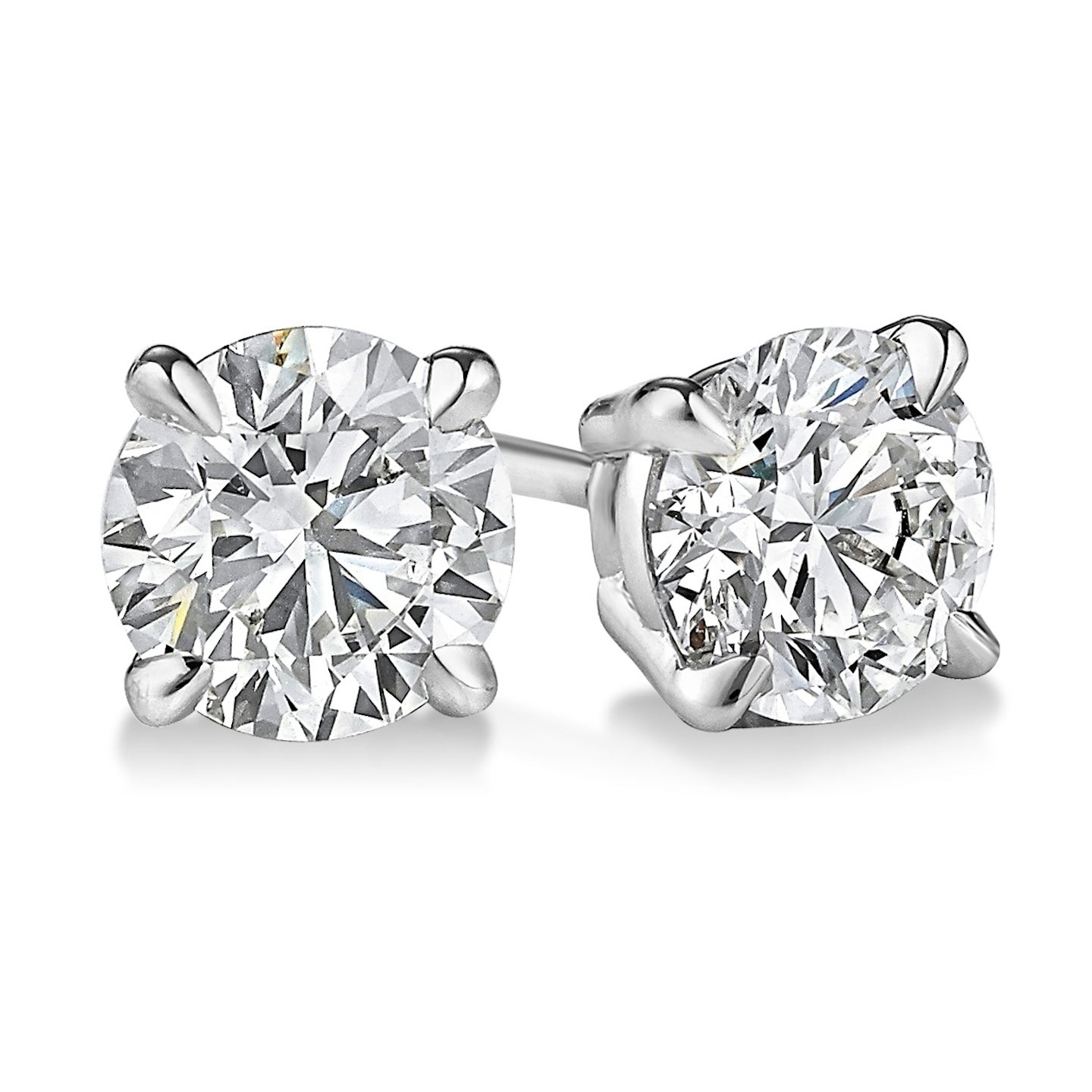 Classic Four Prong Round Diamond Studs Secondary image